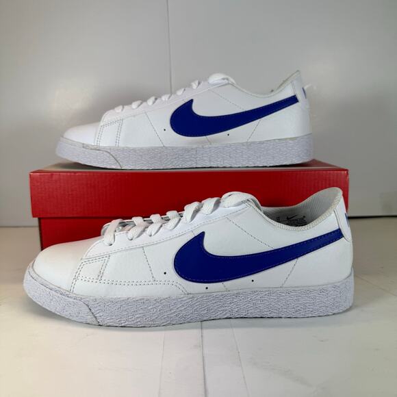 Nike Blazer Low (GS) CZ7576-100 White/Blue Size 5.5 Youth - Picture 1 of 7